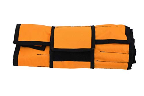 32 Pocket Wrench & Tool Roll Up Pouch Organizer Bag Handmade Waterproof Pvc Laminated Ballistic Polyester Canvas For Craftsman Gear Drive Users Ready Portable Storage Round Easy Grip | Orange #TOP6