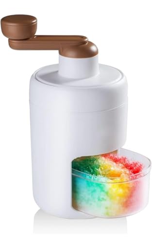 Image of Voracia Manual Ice Crusher Machine with Ice Box, Multicolour, Plastic, 500ml, Hand-Cranked, BPA Free, for Home Kitchen