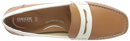 Image of Geox Women's D ANNYTAH MOC Moccasin, Camel /White, 4 UK