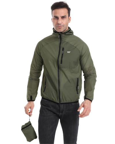 Wulibike Jaqueta masculina corta-vento jaqueta masculina leve de ciclismo com capuz, unissex, embalá