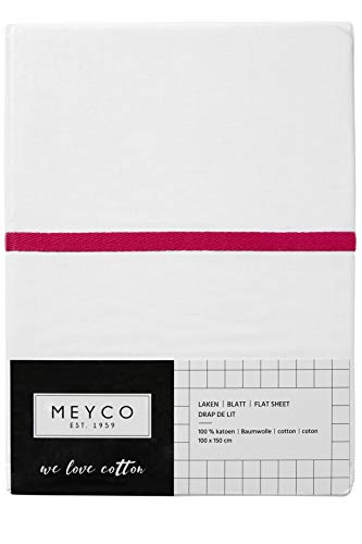Meyco 413033 Bettlaken mit Biese BRIGHT PINK, 75x100 cm - Image 4