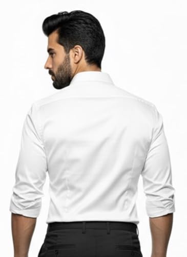 Image of Men's Solid Satin Full Sleeve Soft Finish Regular Fit Shirt for Casual Wear