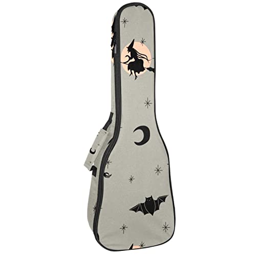 Housse ukulélé soprano cadeau halloween sorcière et croissant de lune