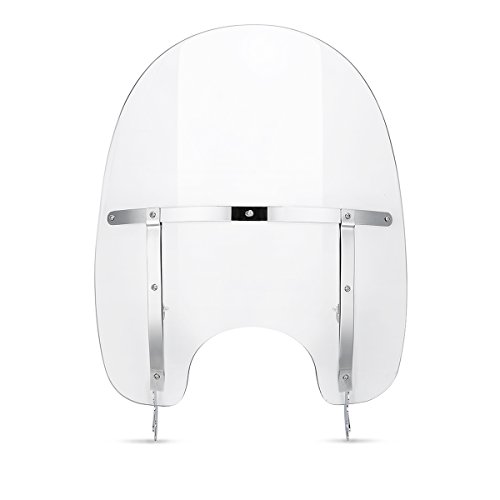 HUILI-JPHOME クリア ウィンドスクリーン ウィンドシールド クロームブラケット フロントガラス ハーレー FLS FLSS FLST FLSTC 2000-2017対応