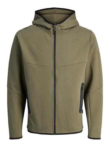 JACK & JONES Chaqueta con Capucha para Hombre, Color Liso, marrón, M