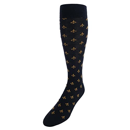 Trafalgar Men's Atlas Fleur De Lis Over The Calf Fine Merino Wool Socks (1 Pair)