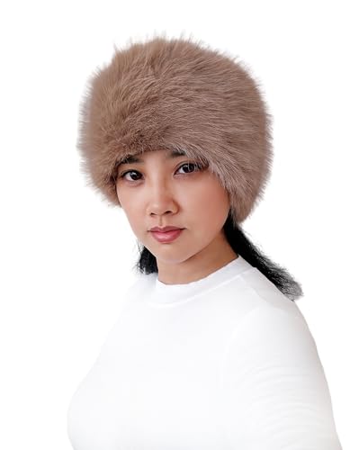 Lina & Lily Women's Winter Headband Head Ear Warmer Long Pile Faux Fur (Camel) - Image 2