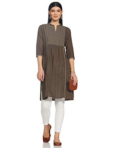 Image of Max Women Embroidered Straight Rayon Women Embroidered Straight A-Line Kurta
