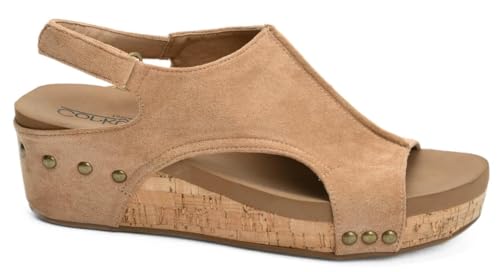 Corkys Footwear 41-0334-CAFS Women'S Casual Camel Faux Suede Volta Ii 2 Inch Wedge Size 08 cover