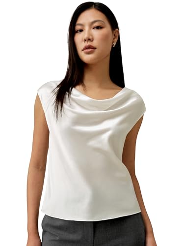 LilySilk 100% Silk Cowl Neck Shirt for Women Sleeveless Elegant