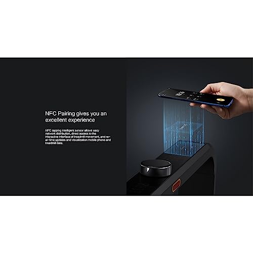 Image of Quiet Foldable Treadmill, Flat Treadmill with Hidden LED Digital Display Screen, 0.5-12km /h Multi-Level Free Adjustment, Support Mobile Phone NFC Connection, Fast Folding and Free Installation