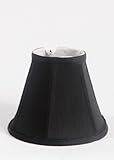 Urbanest Faux Silk Empire Chandelier Lamp Shade, 3-inch by 6-inch by 5-inch, Black, Clip-on, Hardback