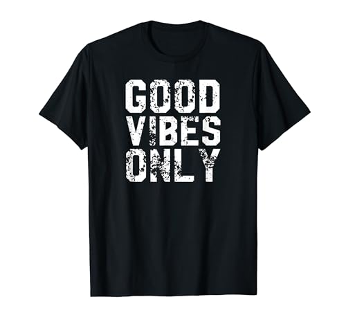 Good Vibes Only - Maglietta vintage con scritta "Positive Inspiration" Maglietta