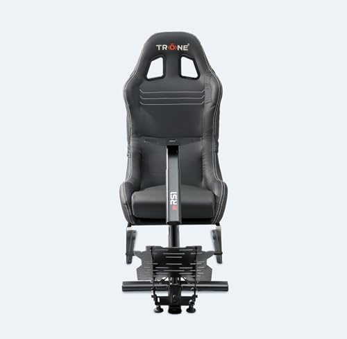 Image of TRONE RS1 Suede Black Racing Simulator Gaming Chair with Seat & Driving Cockpit | | PXN V10, V99,Xbox One, PS4,PS5, PC | Foldable, Adjustable, Carbon Steel Frame SteadyMat Floor Mat Combo