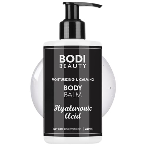 Bodi Beauty Bálsamo corporal de 250 ml con ácido hialurónico, glicerina, urea, aloe vera, algas – bálsamo corporal hidratante – para piel suave y suave | hidratante y calmante