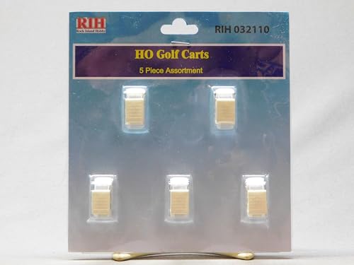 ROCK ISLAND HOBBY HO Scale Golf CARTS 5 Piece Assortment
