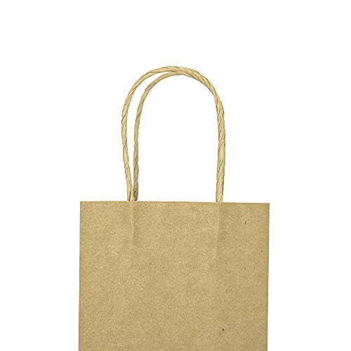 Bagmad B200-214 Sturdy 5.25X3.25X8 Inch 100 Pack Small Paper Bags With Handles Bulk, Bagmad Brown Kraft Bags thumb #5