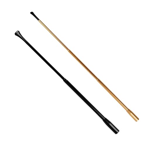 2 punte per sigarette, vintage, allungabili, in metallo, diametro 5 mm, sottili, per carnevale, feste, cosplay (nero, oro)
