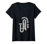 Photo Gallery donna papà trombone musica giocatore musicista trombonista maglietta con collo a v Photo Gallery donna papà trombone musica giocatore musicista trombonista maglietta con collo a v
