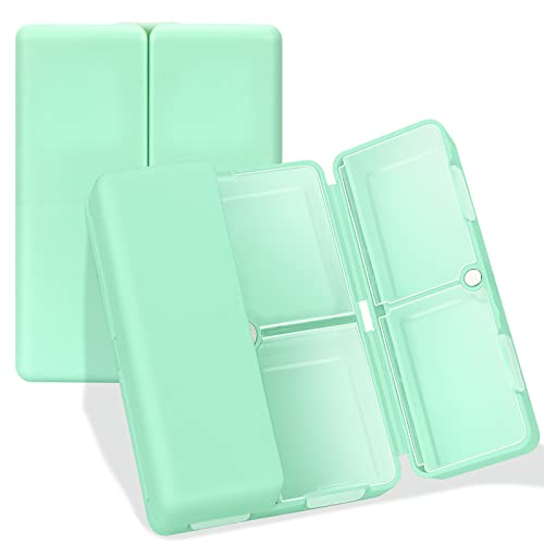 Image of FYY Travel Pill Organizer,7 Compartments Small Pill Box Medicine Case-Green
