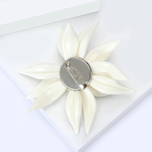 Image of Rhinestone Flower Brooches for Women Enamel Floral Brooch Lapel Pins for Mom Wife Elegant Dress Accessories Mother's Day Jewelry Gifts