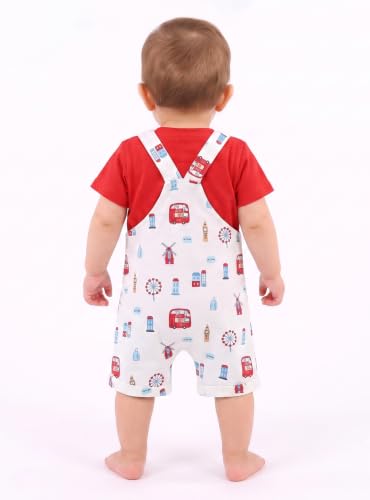Image of Krishn Cotton Printed Dungaree Set | Kids Dress for Baby Boys and Baby Girls