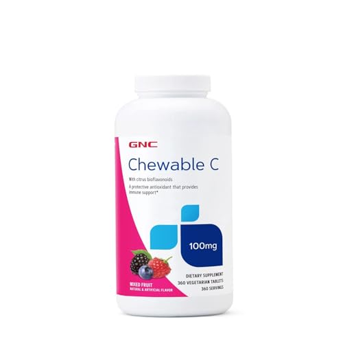 GNC Vitamin C 100mg Provides Immune Support Mixed Fruit 360 Servings
