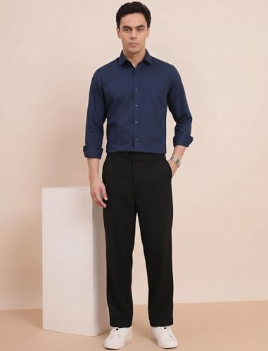 Image of DOXIC Men's Cotton Shirt with Spread Collar Neck Full Sleeves Classic Style Solid Pattern Regular Fit and Standard Length | Formal & Casual Wear Shirts