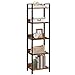 MAHANCRIS Bookshelf, 5-Tier Bookcase, Standing Book Shelf for Small Space, Storage Shelf Organizer, for Living Room, Bedroom, Study, Balcony, Rustic Brown and Black BKHR5501