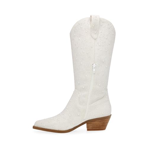 Image of Betsey Johnson Women's Dalas Western Boot, Pearl, 7
