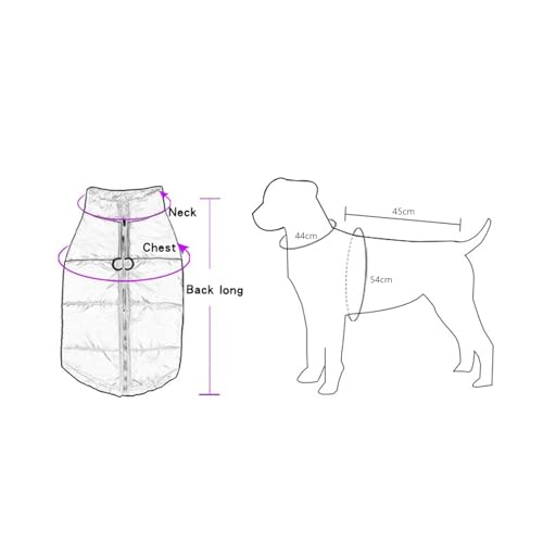 Chaleco de invierno para perros con cremallera y anillas en D impermeable verde 2XL 4