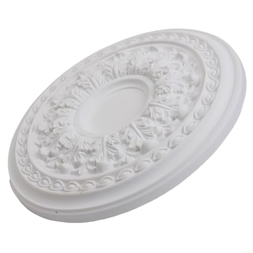 Plafonnier circulaire 35 cm blanc en polyuréthane au design épuré sans trous