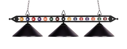 Elk 190-1-Bk-M Designer Classics 3-Light Billiard Light, 14-Inch, Matte Black With Metal Shades