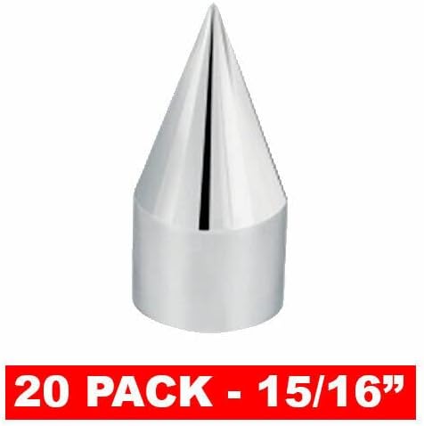 20 Pack Chrome Spike Tire Wheel Hex Lug Nut Press On Covers Car & Truck - 15/16" Style-9856-7488