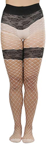 Image of ToBeInStyle Women's Elegant Floral Lace Inspired Spandex Net Full Length Tights