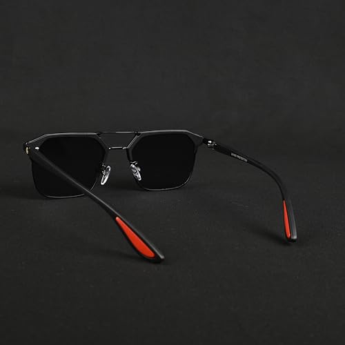 Image of GYNK Square Frame Sunglasses for Men | Premium Metal Frame Sunglasses | Fashion Eyewear for Driving, Travel, Riding, Outdoor Activities, Beach & Daily Wear
