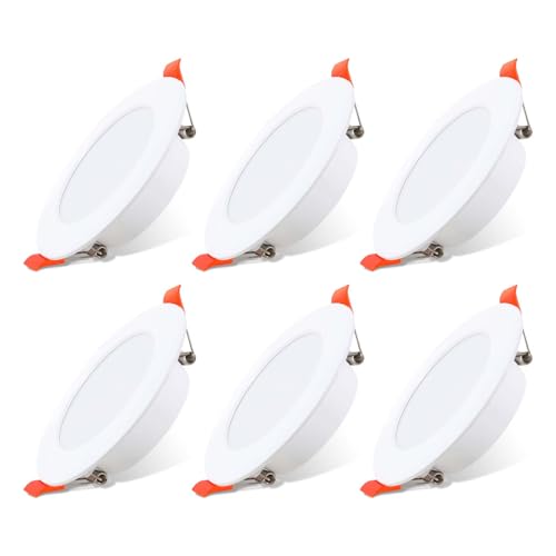 Fynokst Focos LED Interior Techo 230V, 7W Downlight LED Techo Empotrable Ø 65mm - 90mm, 6000K Blanco Frío, IP44 para Cocina, Baño, Salón, Juego de 6