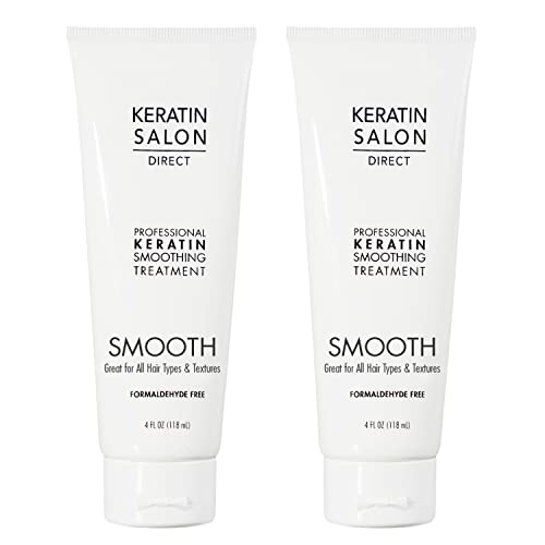 Keratin Salon Direct Keratin Hair Treatment 4 oz | Cream Natural Scent For Dry Frizz Hair | Frizz Control Formaldehyde Free Salon Quality Smoothing Treatment Long Lasting