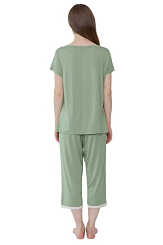 Image of Joyaria Cooling Pajamas Bamboo Viscose Lightweight PJs Set Women Wicking Sleepwear for Night Sweat S-XXL