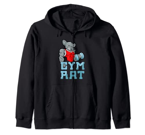 Gym Rat Fitness Bodybuilding Exercise Muscles Sport Zip Hoodie