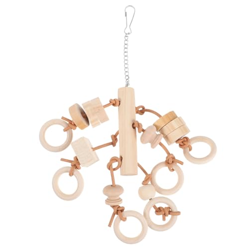 GALPADA Bird Chewing for Parrots Wooden Block Ring Hanging for Birds and Accessory Promotes Fun and Activity for Parakeets and Macaws
