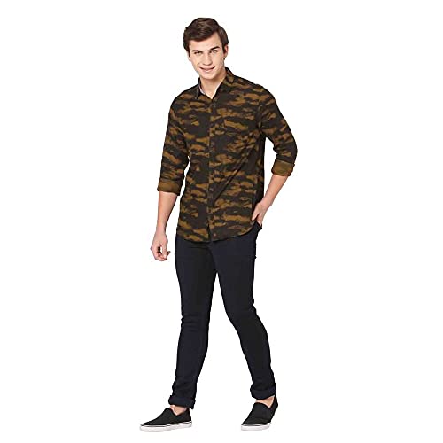 Image of Spykar Men's Printed Slim Fit Shirt