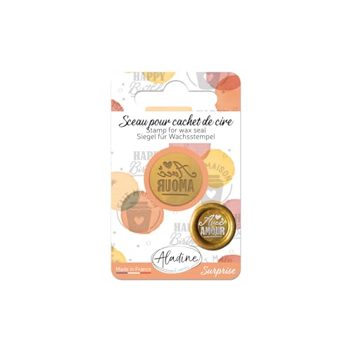 Aladine - Sello para sello de cera con amor, creación de Faire-Part, DIY y scrapbooking - Fabricado en Francia