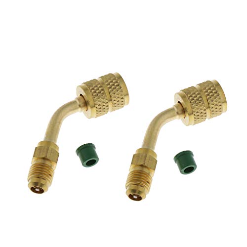 B Blesiya 2x 5/16 '' SAE Female A 1/4 '' Swivel Adapter SAE Male For R410a With Thimble