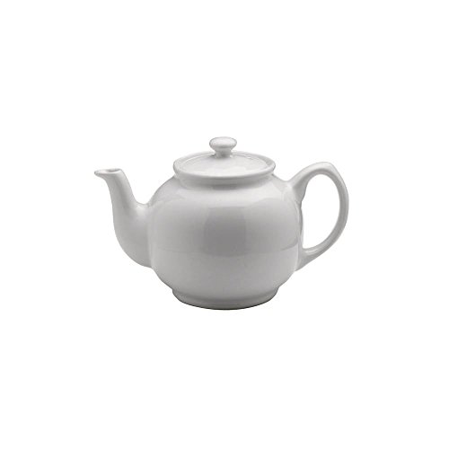 Price & Kensington Englische Teekanne für 10 Tassen, aus hochwertigem Steingut, Teekännchen mit Glanzglasur, weiß, mikrowellen- und spülmaschinenfest, Vintage Teebereiter
