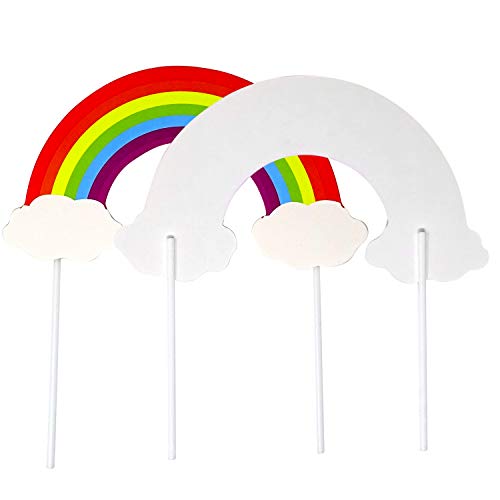 Honbay 20Pcs Rainbow Cupcake Toppers Baking Cake Decorations #TOP1