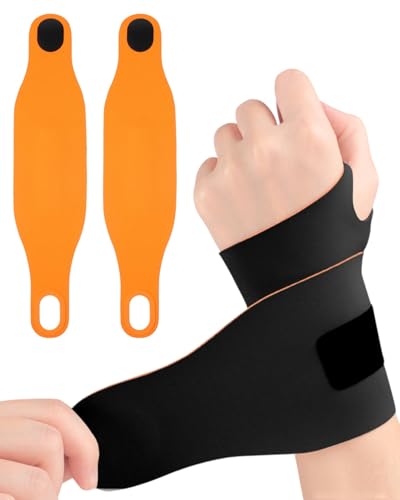 JUKOTA 1 paio Tutore Polso Polsiera Tendinite Fascia Elastica Polso per Sport, Palestra e Lavoro Design Ambidestro con Supporto Rinforzato Riduce Dolore e Infiammazione (Nero)