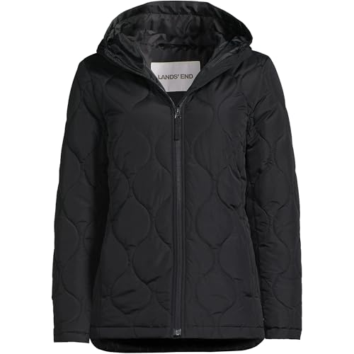 Lands' End Womens FeatherFree Onion Quilted Insulated Jacket Black Regular Large3