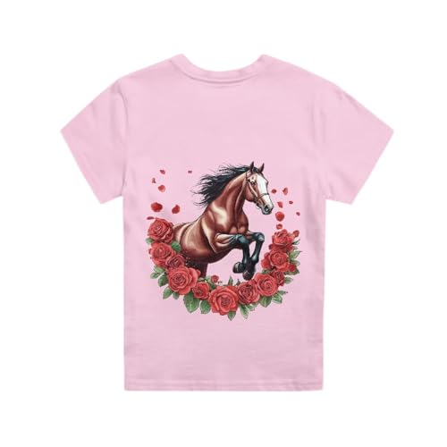 Image of WELLFLYHOM Kids Tshirts Girls Boys Short Sleeve Crewneck Tees Shirts Casual Sport Pullover Tops Size 3-16 Years