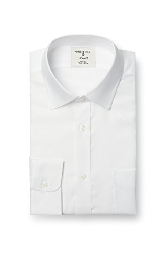 ORIGIN TIES Mens Extra Slim Fit Long Sleeve White Jacquard Cotton Dress Shirt